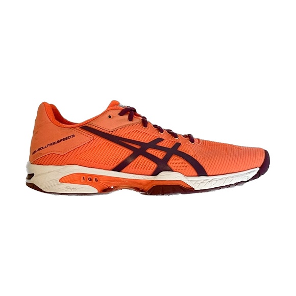 Asics Shoes - RARE Women ASICS Gel Solution Speed 3 Orange/Purple E650N US 7.5 Tennis Shoes